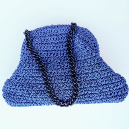 Maria La Rosa - Mini Game Clutch Crochet Metallic - Blue